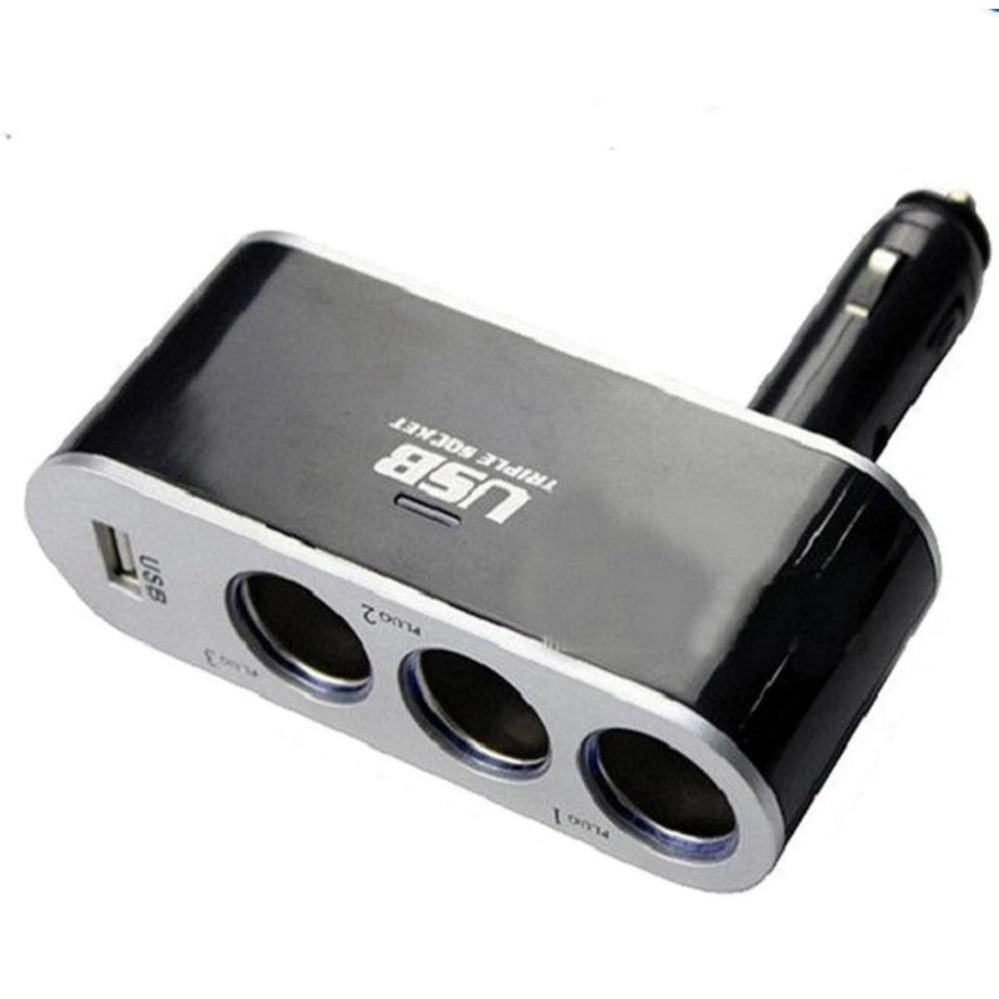 TRIPLE SOCKET 3 BOCAS 12V + USB CABEZAL MOVIBLE - Imagen 2